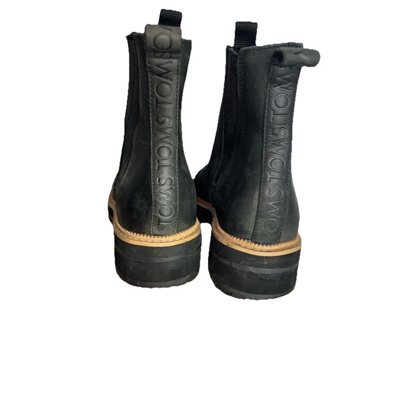 TOMS Dakota Water Resistant Black Leather Chelsea Lug Boot Bootie 9 US 40 EUR - Picture 6 of 12